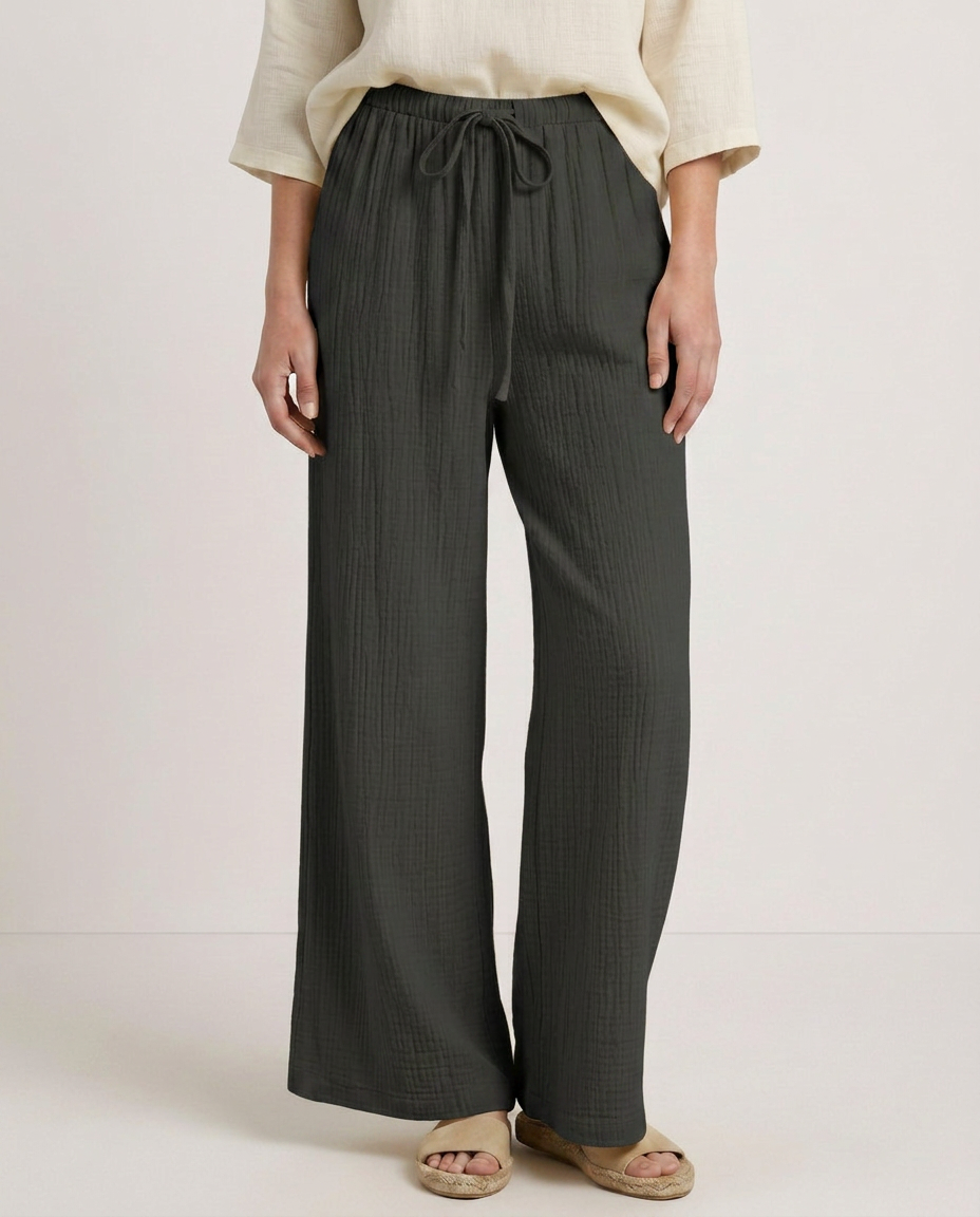 Tiffany | Wide-Leg Trousers with Elastic Waist