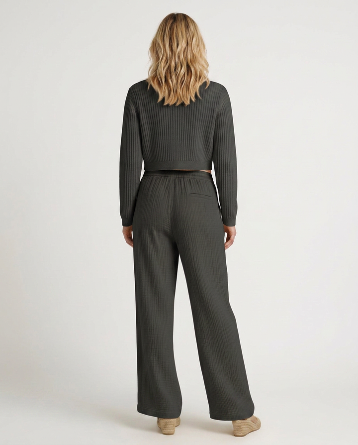 Tiffany | Wide-Leg Trousers with Elastic Waist