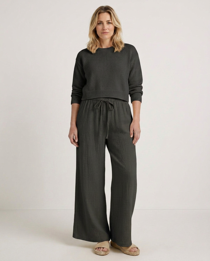 Tiffany | Wide-Leg Trousers with Elastic Waist