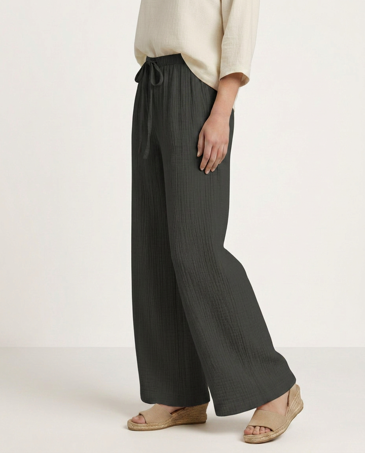 Tiffany | Wide-Leg Trousers with Elastic Waist