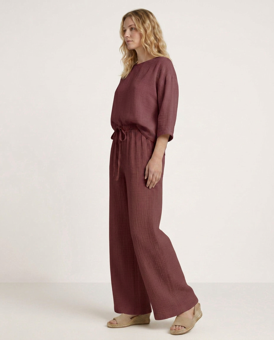 Tiffany | Wide-Leg Trousers with Elastic Waist