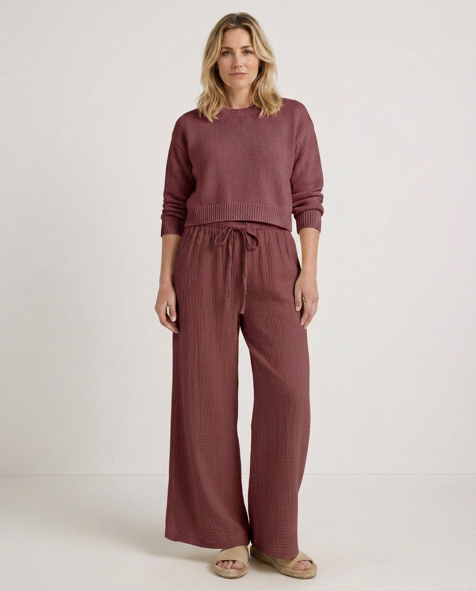 Tiffany | Wide-Leg Trousers with Elastic Waist
