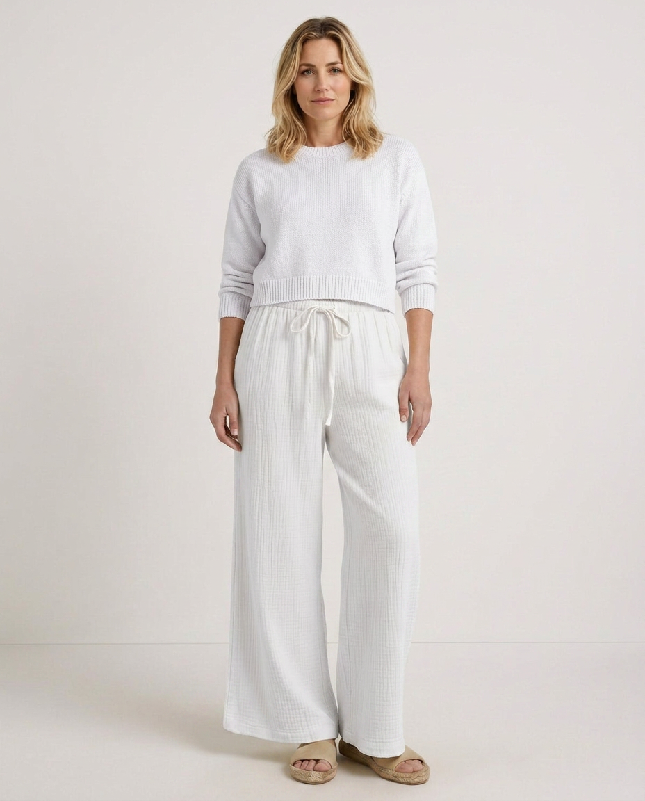 Tiffany | Wide-Leg Trousers with Elastic Waist