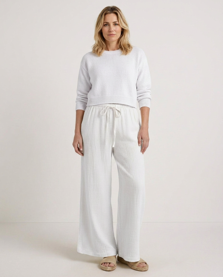 Tiffany | Wide-Leg Trousers with Elastic Waist