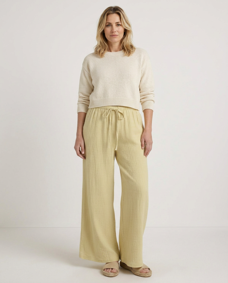 Tiffany | Wide-Leg Trousers with Elastic Waist