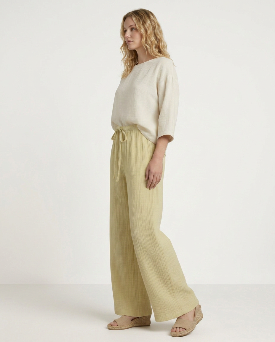 Tiffany | Wide-Leg Trousers with Elastic Waist