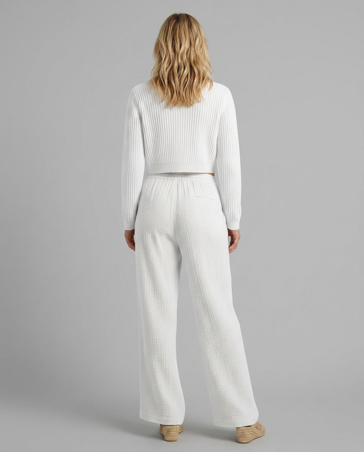 Tiffany | Wide-Leg Trousers with Elastic Waist