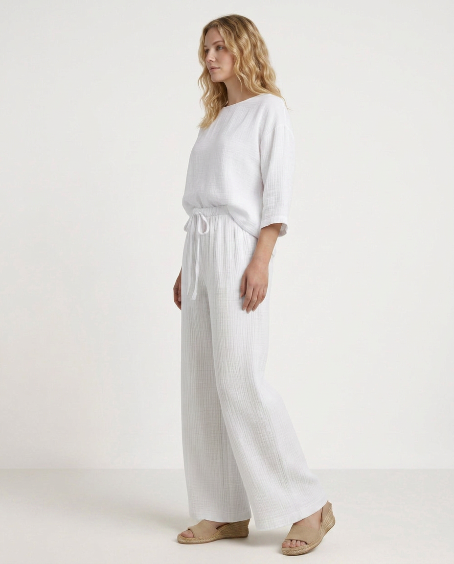 Tiffany | Wide-Leg Trousers with Elastic Waist