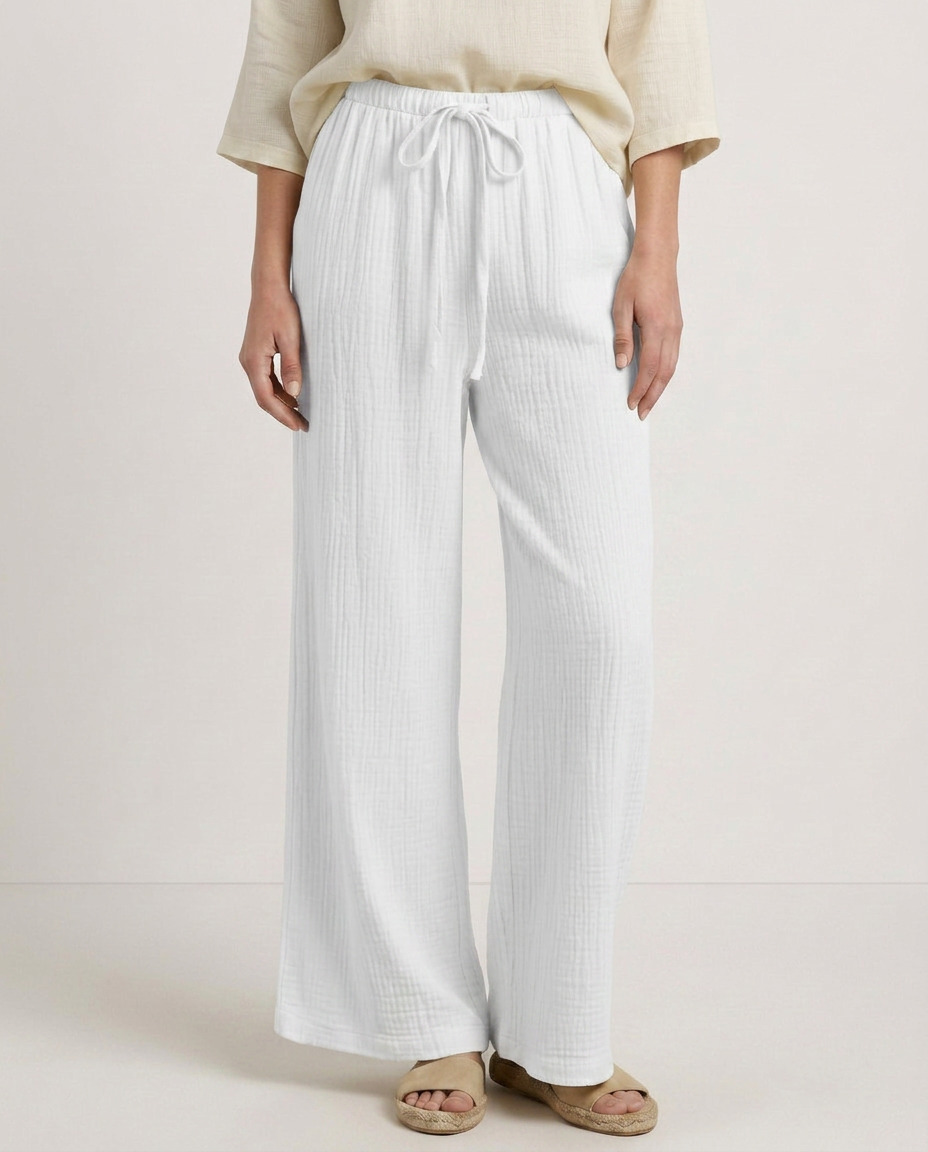 Tiffany | Wide-Leg Trousers with Elastic Waist