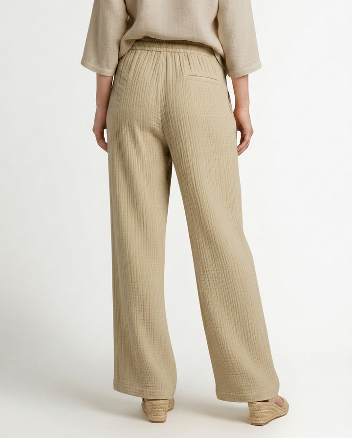 Tiffany | Wide-Leg Trousers with Elastic Waist