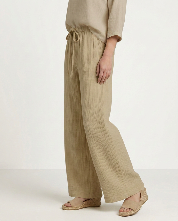 Tiffany | Wide-Leg Trousers with Elastic Waist