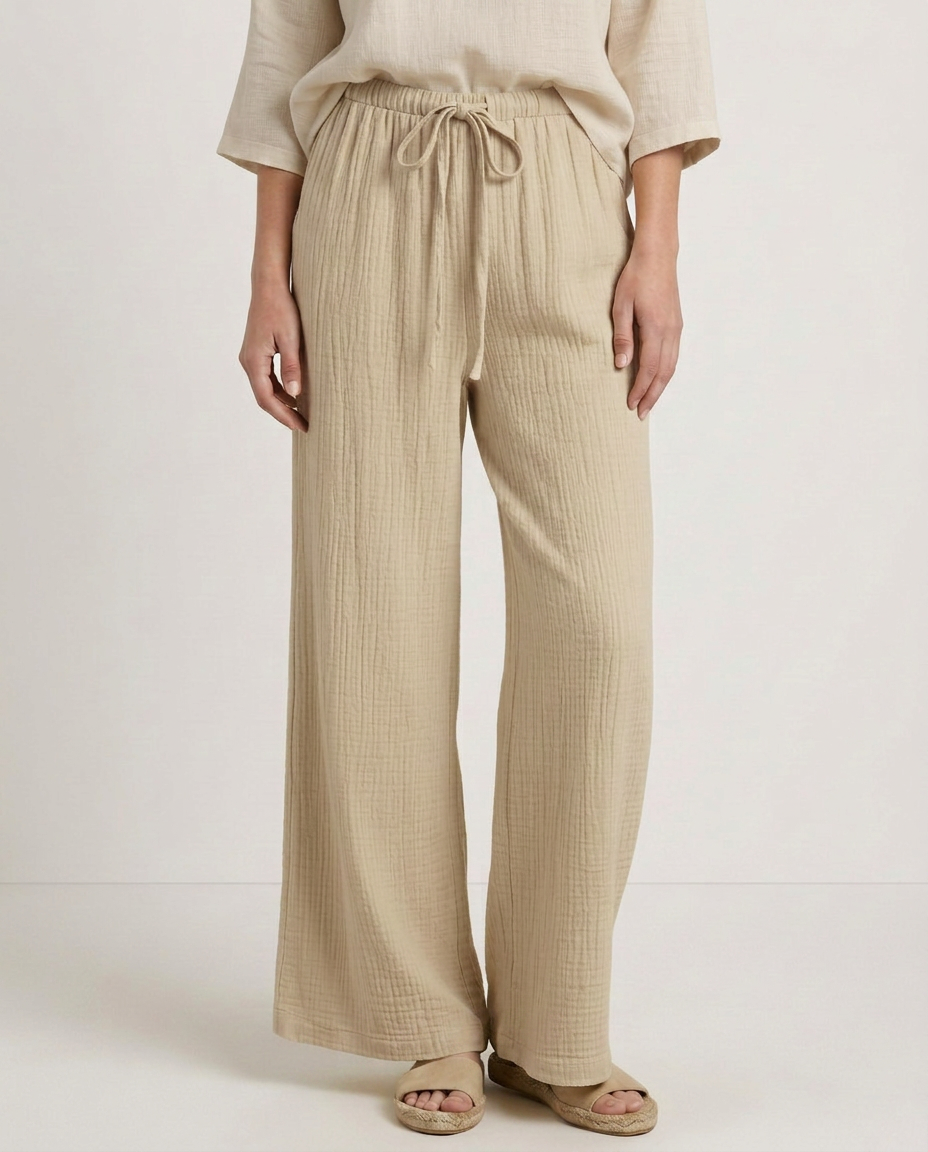 Tiffany | Wide-Leg Trousers with Elastic Waist