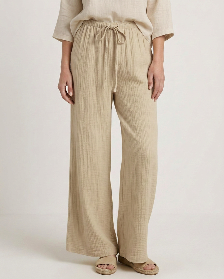 Tiffany | Wide-Leg Trousers with Elastic Waist