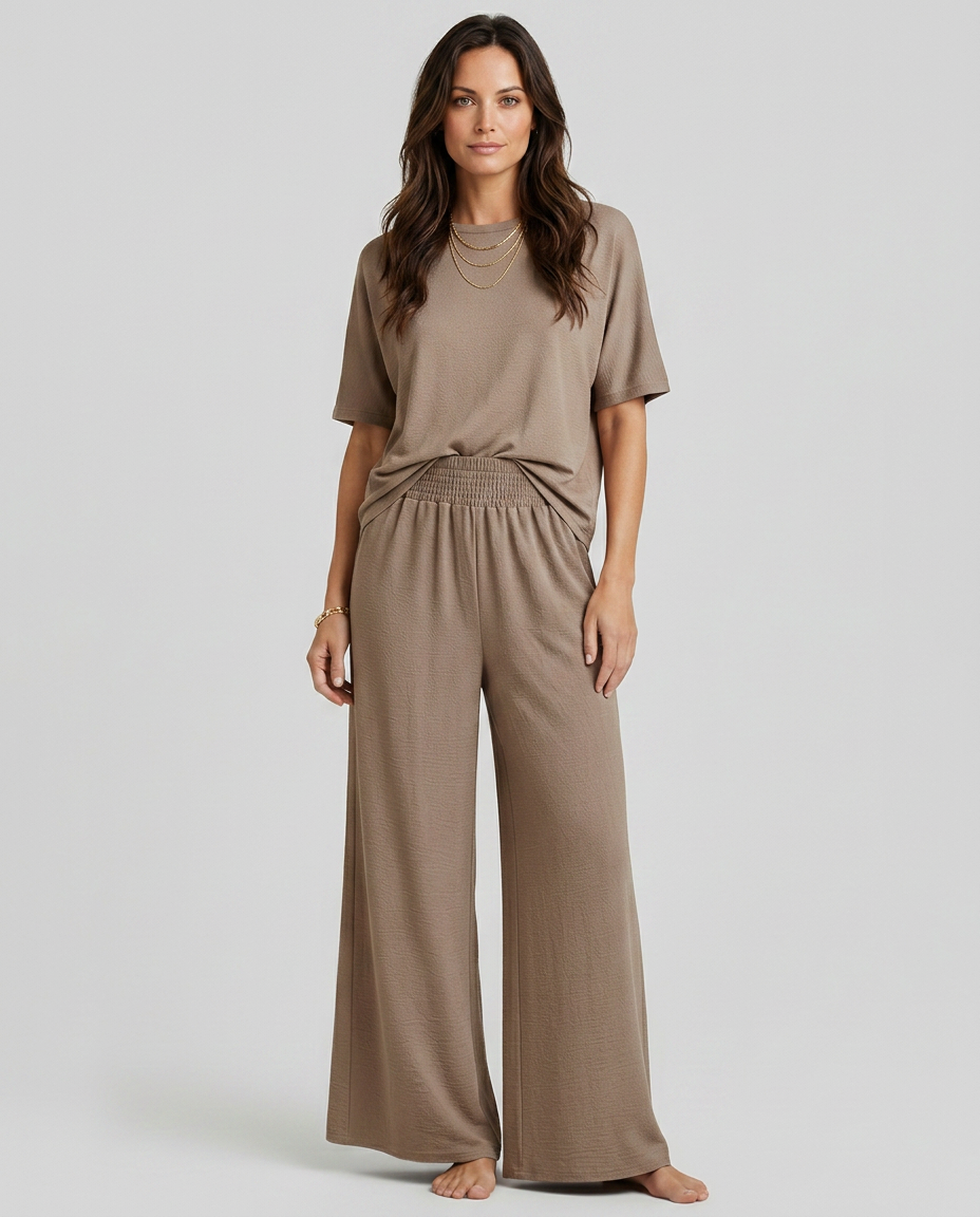 Kristin | Wide-Leg Trousers with Elastic Waist