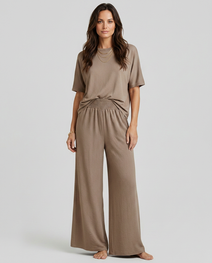 Kristin | Wide-Leg Trousers with Elastic Waist