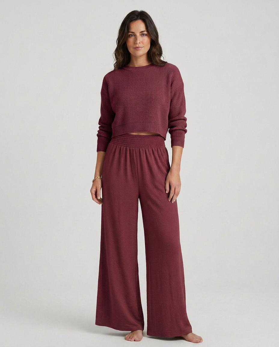 Kristin | Wide-Leg Trousers with Elastic Waist