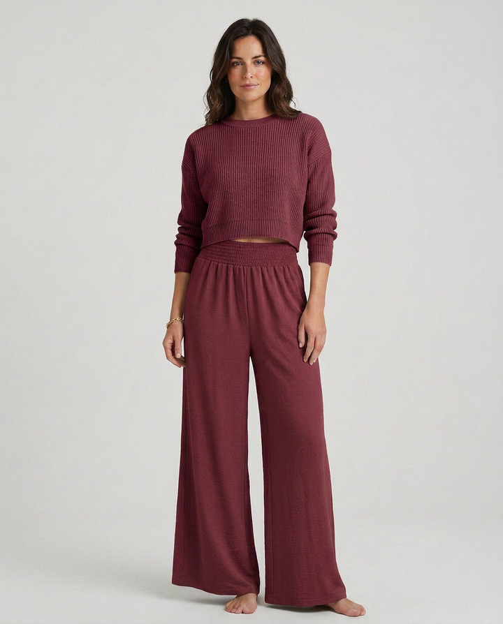 Kristin | Wide-Leg Trousers with Elastic Waist