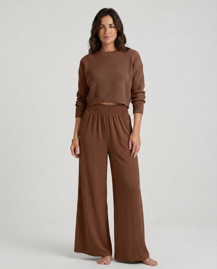 Kristin | Wide-Leg Trousers with Elastic Waist