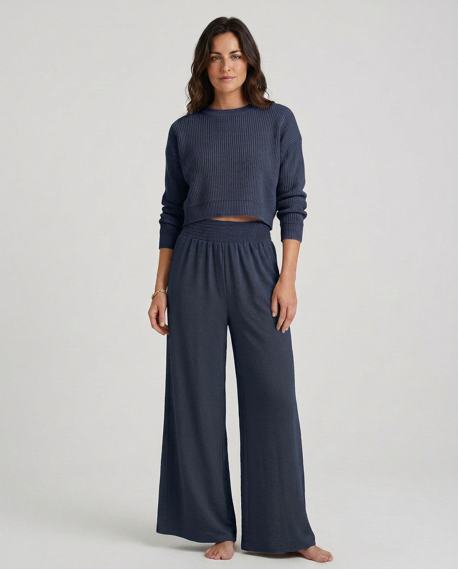 Kristin | Wide-Leg Trousers with Elastic Waist