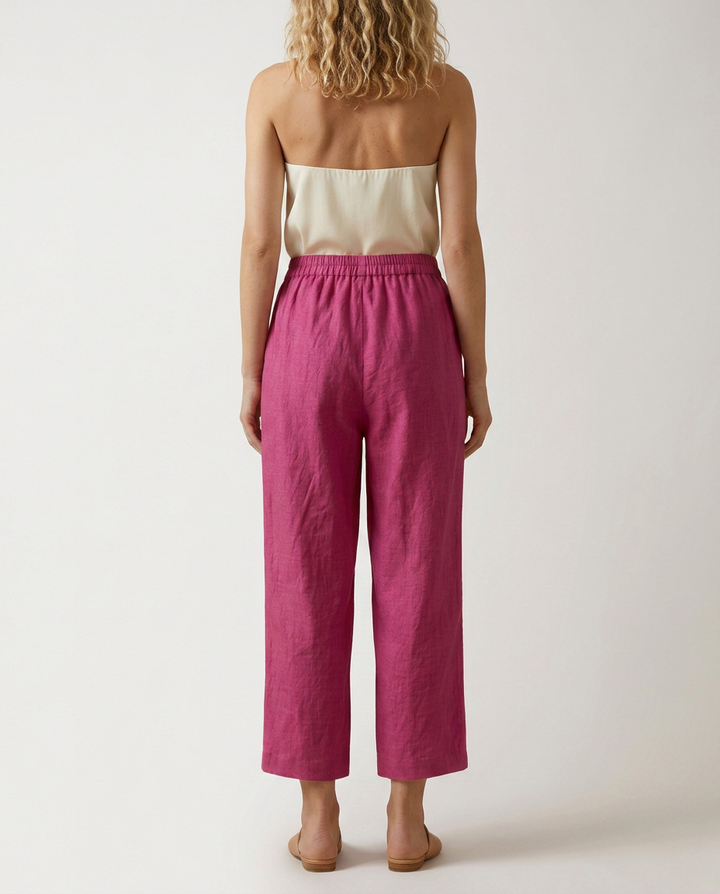 Janet | Wide Leg Trousers with Elastic Waistband