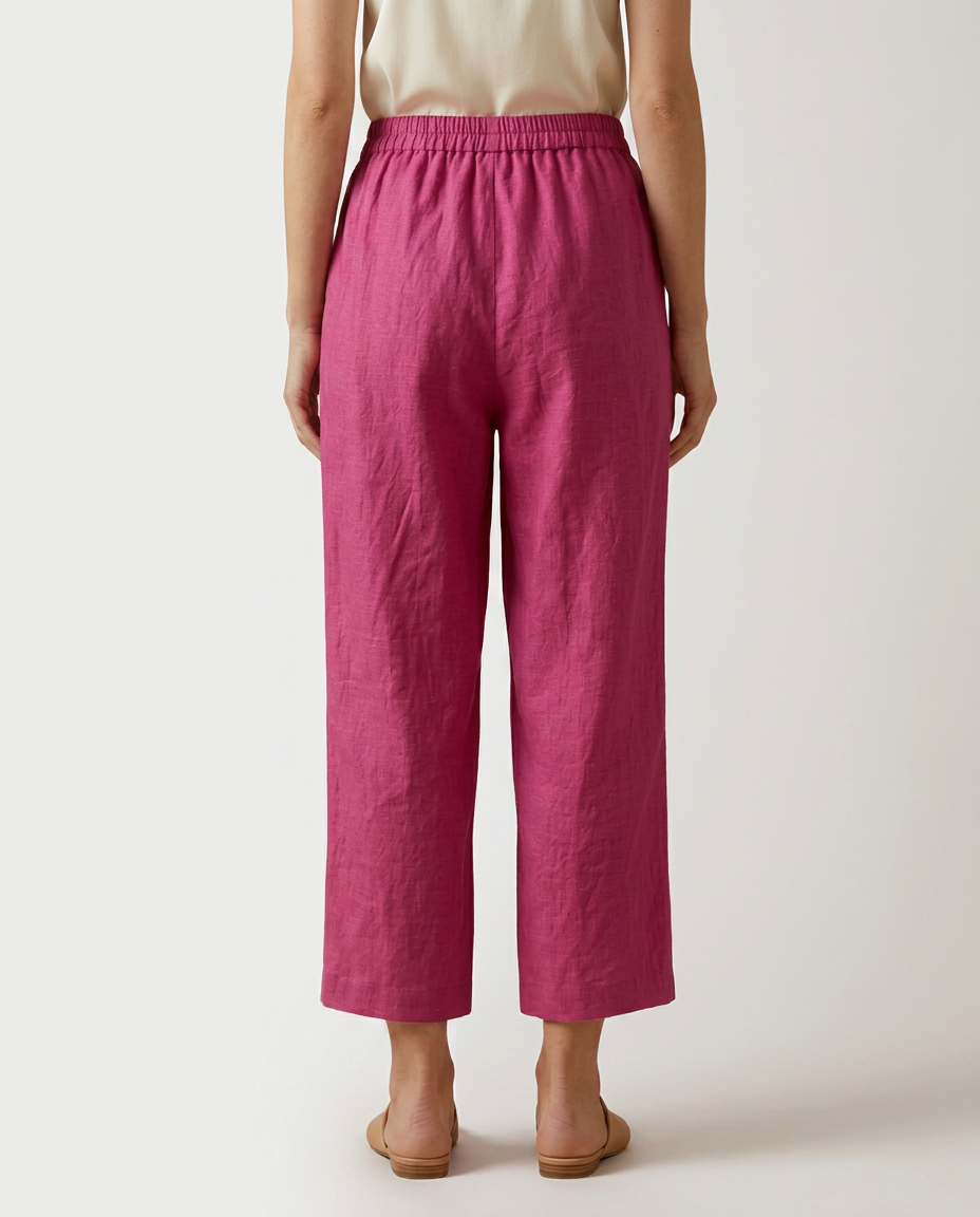 Janet | Wide Leg Trousers with Elastic Waistband