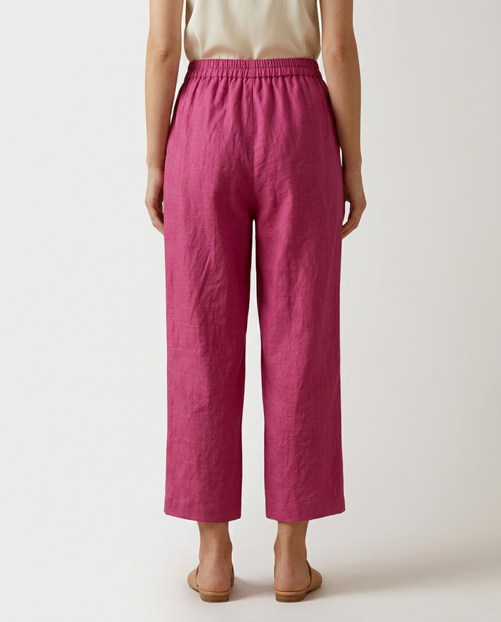 Janet | Wide Leg Trousers with Elastic Waistband