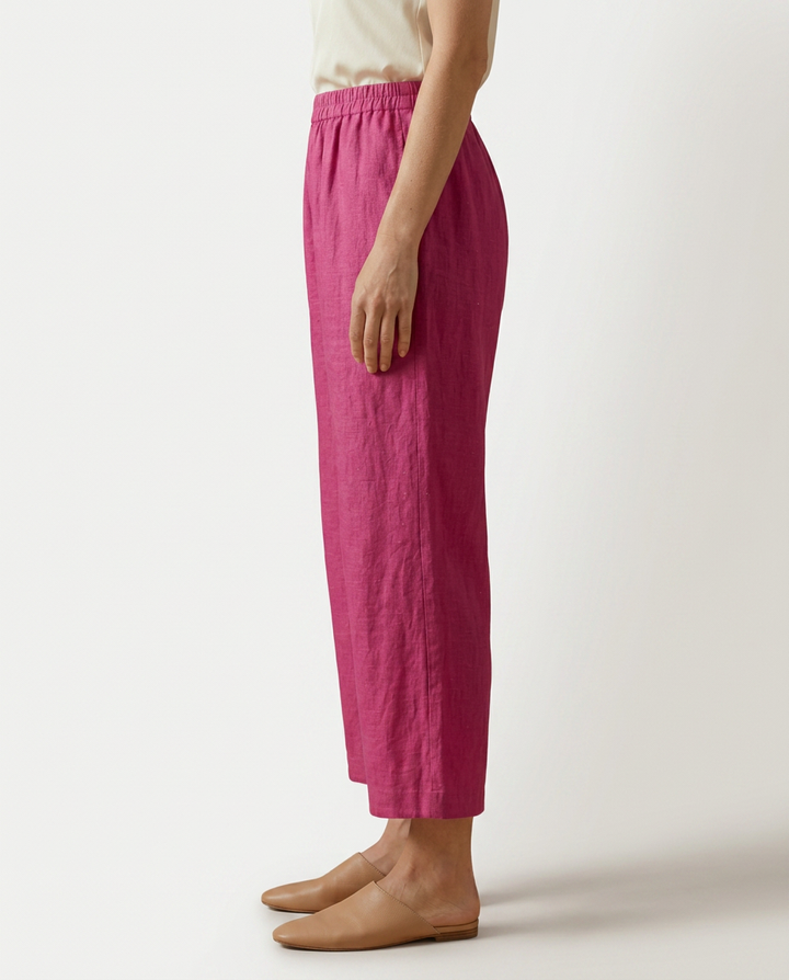 Janet | Wide Leg Trousers with Elastic Waistband