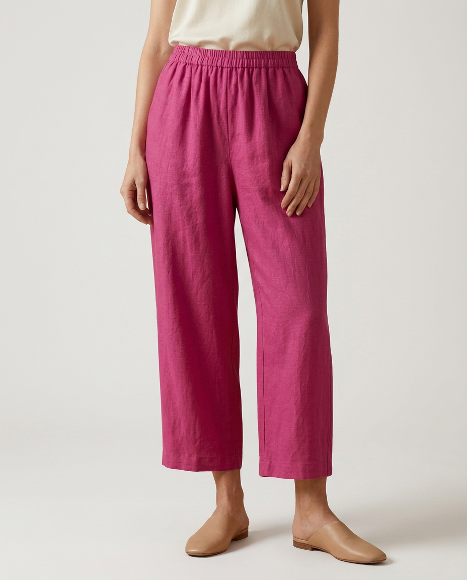 Janet | Wide Leg Trousers with Elastic Waistband