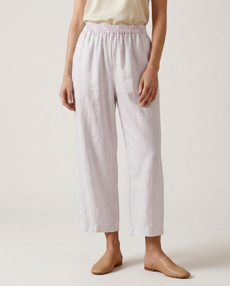 Janet | Wide Leg Trousers with Elastic Waistband