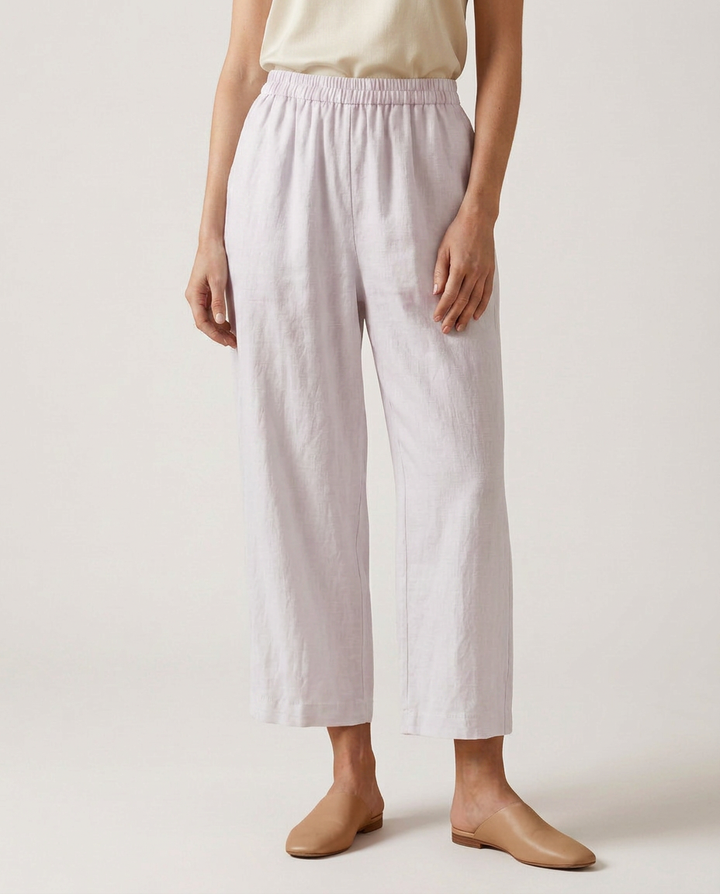 Janet | Wide Leg Trousers with Elastic Waistband