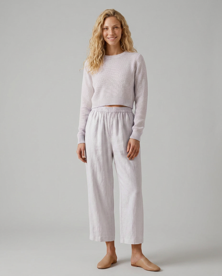 Janet | Wide Leg Trousers with Elastic Waistband