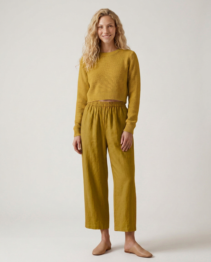 Janet | Wide Leg Trousers with Elastic Waistband