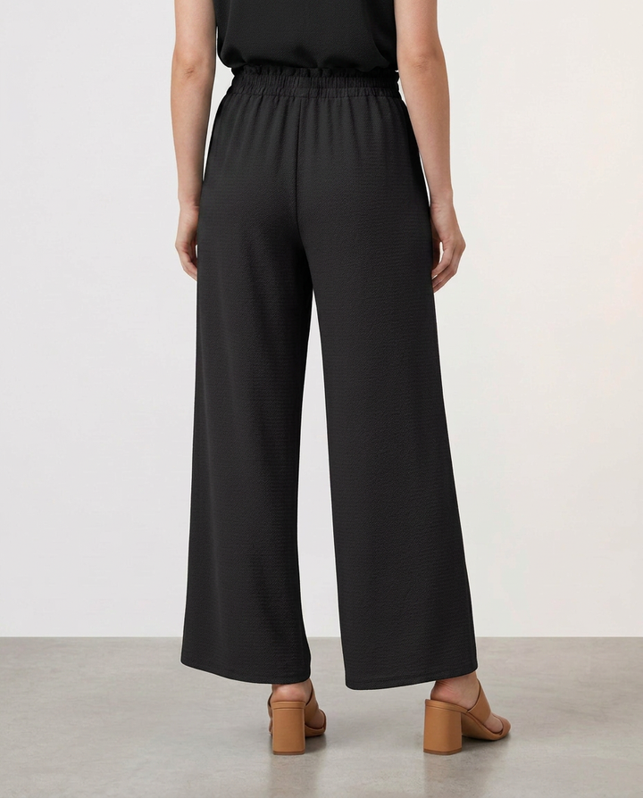 Tami | Wide Leg Trousers with Elastic Waistband