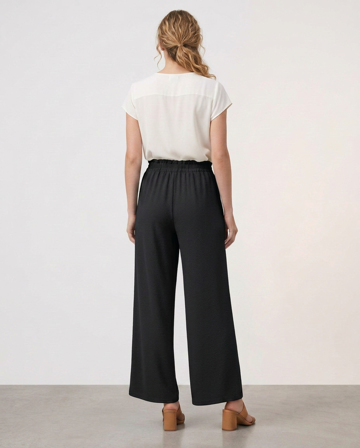 Tami | Wide Leg Trousers with Elastic Waistband