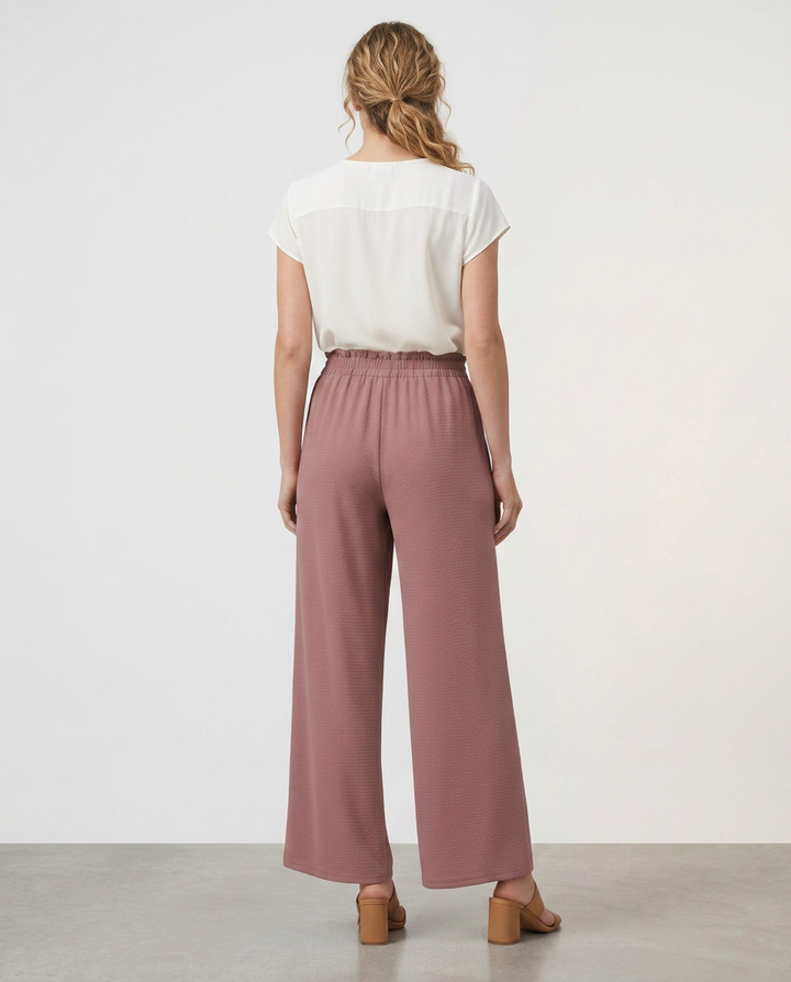 Tami | Wide Leg Trousers with Elastic Waistband