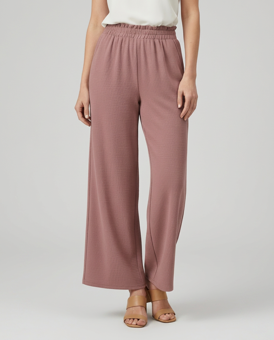 Tami | Wide Leg Trousers with Elastic Waistband