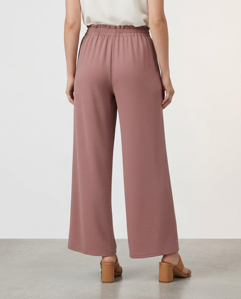 Tami | Wide Leg Trousers with Elastic Waistband