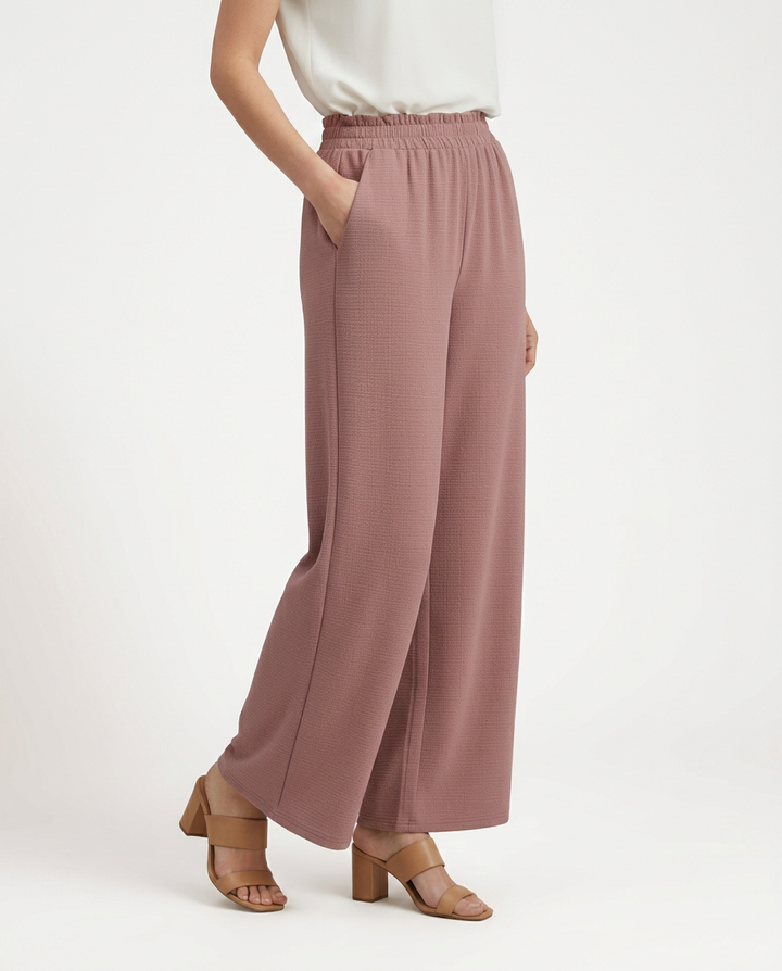 Tami | Wide Leg Trousers with Elastic Waistband