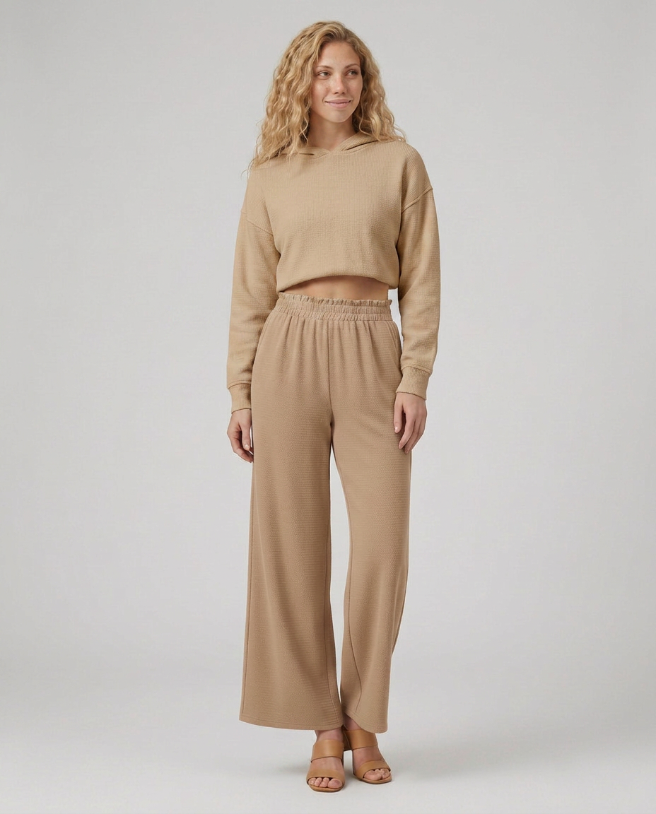 Tami | Wide Leg Trousers with Elastic Waistband