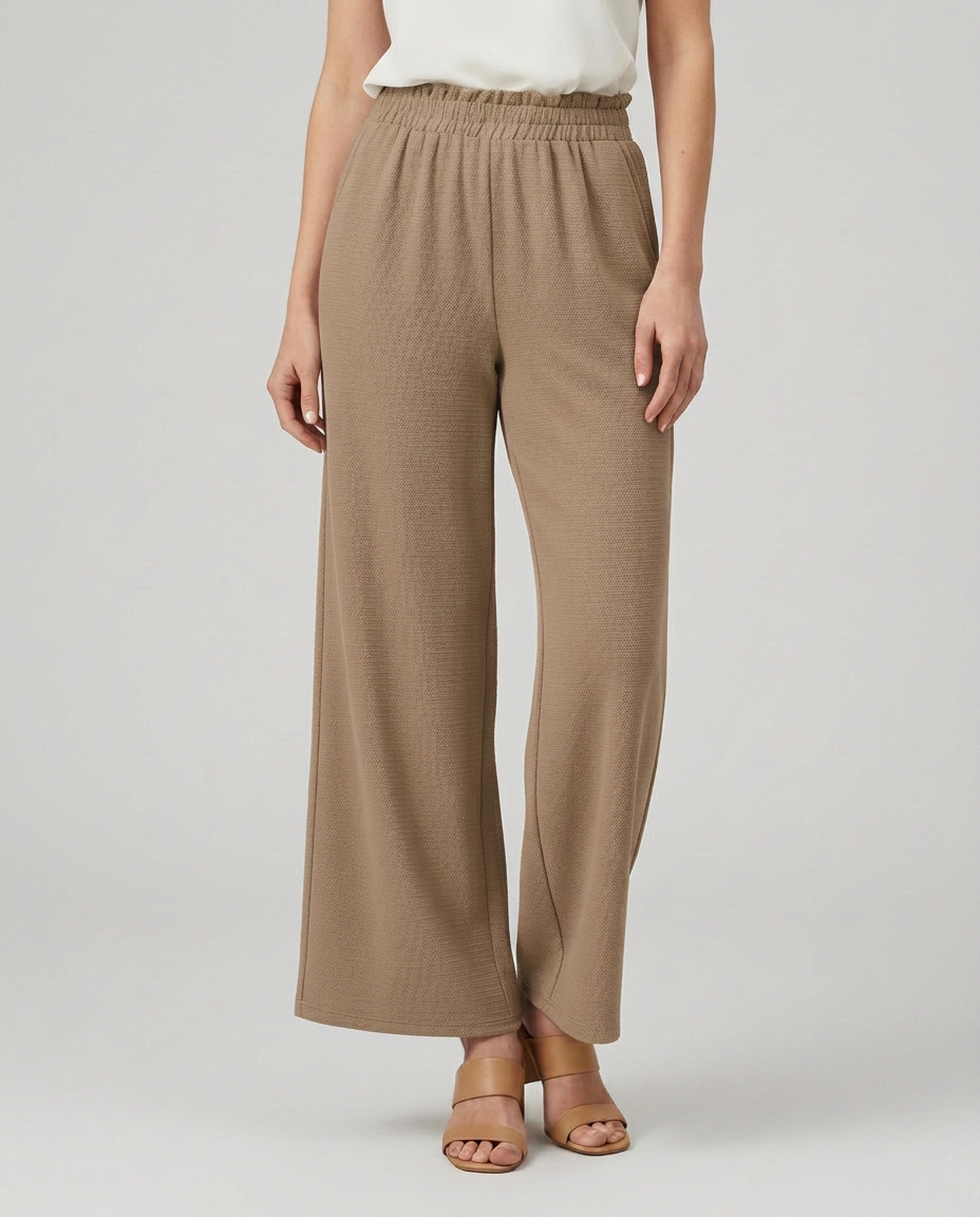Tami | Wide Leg Trousers with Elastic Waistband
