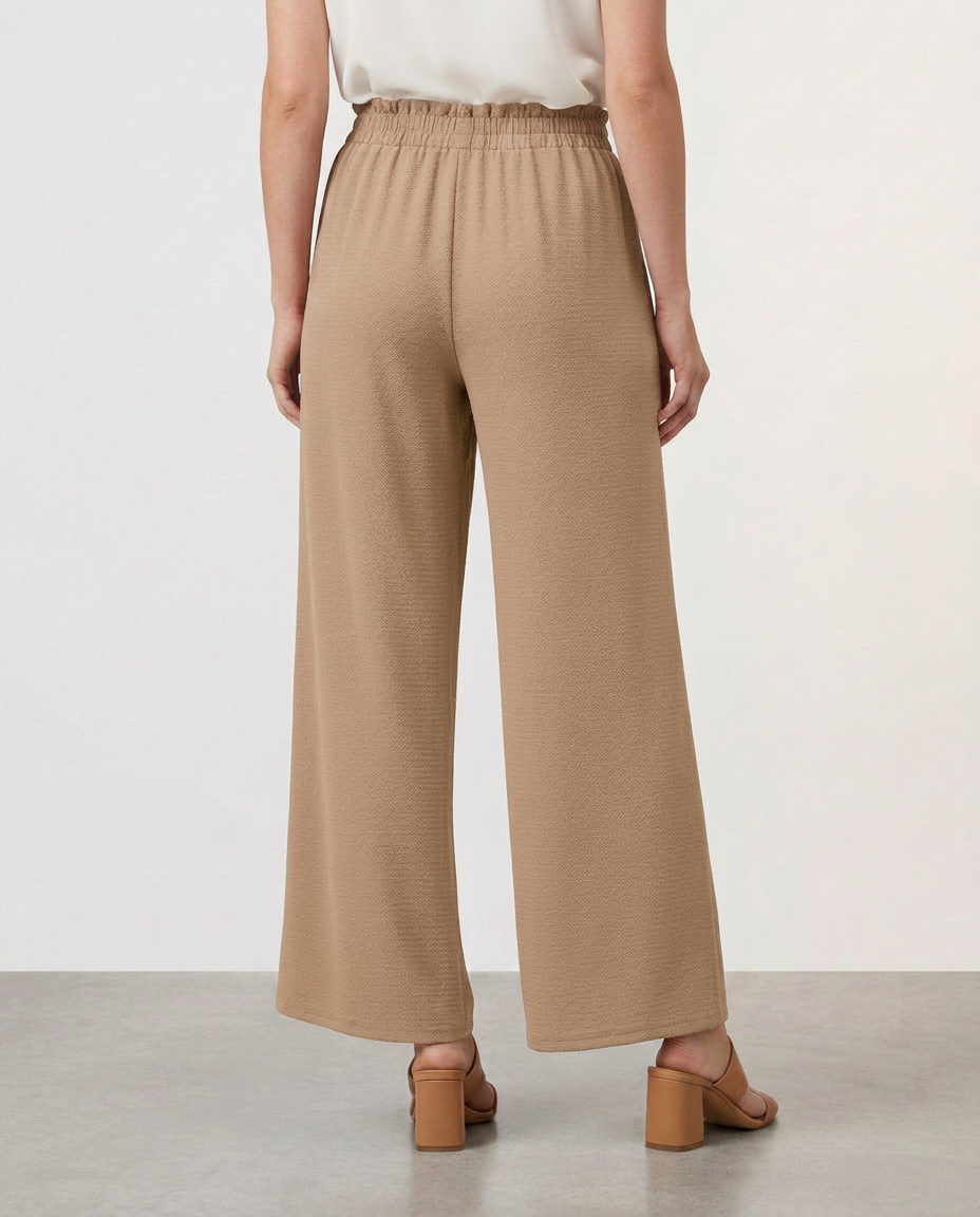 Tami | Wide Leg Trousers with Elastic Waistband