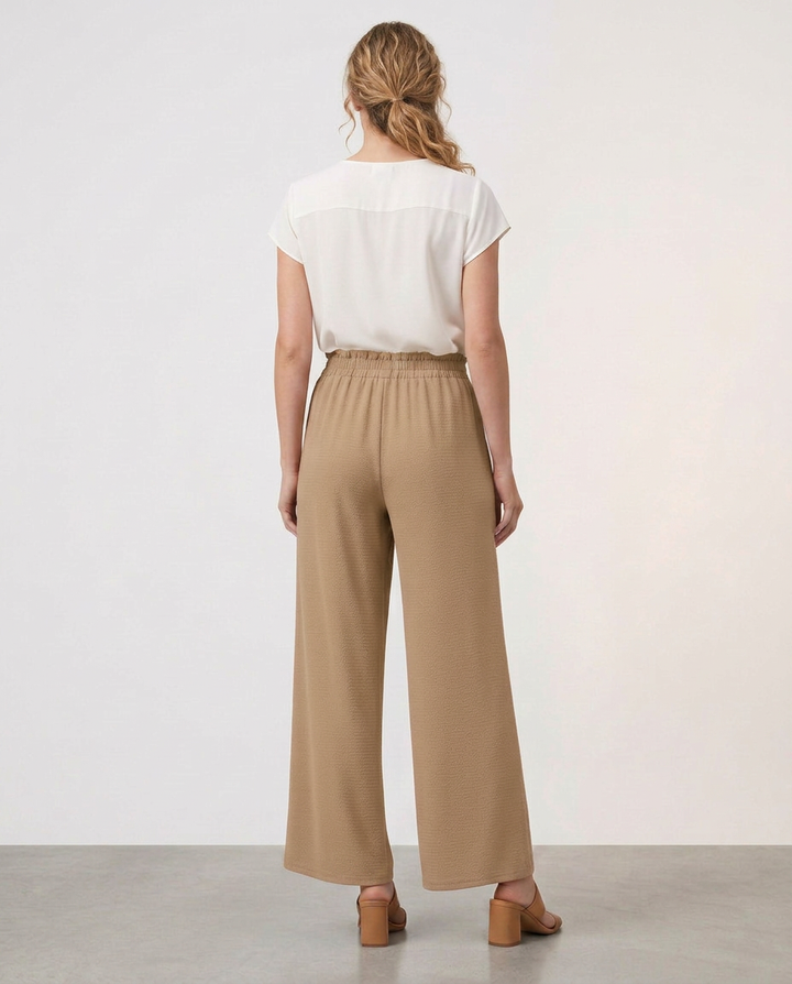 Tami | Wide Leg Trousers with Elastic Waistband