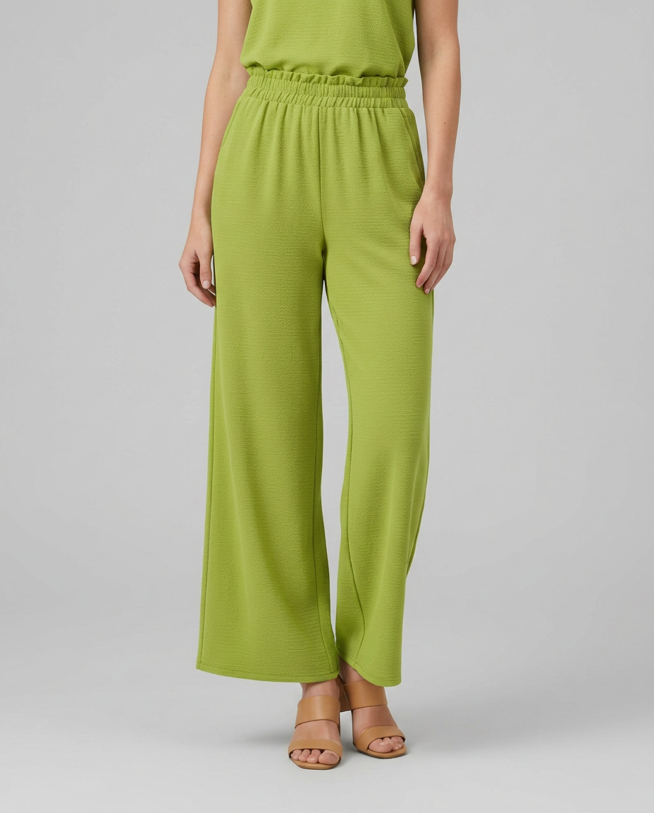 Tami | Wide Leg Trousers with Elastic Waistband