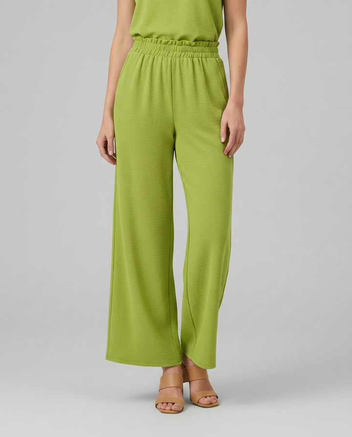 Tami | Wide Leg Trousers with Elastic Waistband