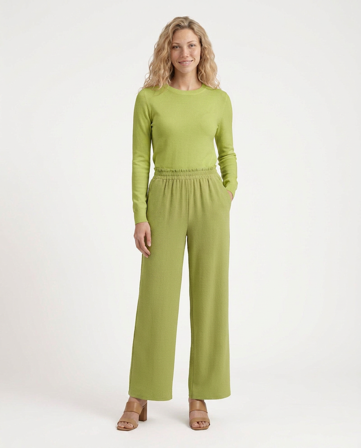 Tami | Wide Leg Trousers with Elastic Waistband