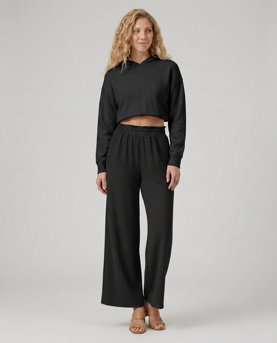 Tami | Wide Leg Trousers with Elastic Waistband