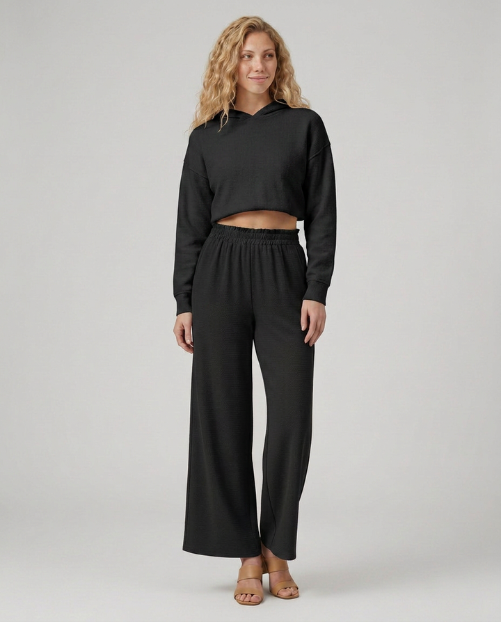 Tami | Wide Leg Trousers with Elastic Waistband