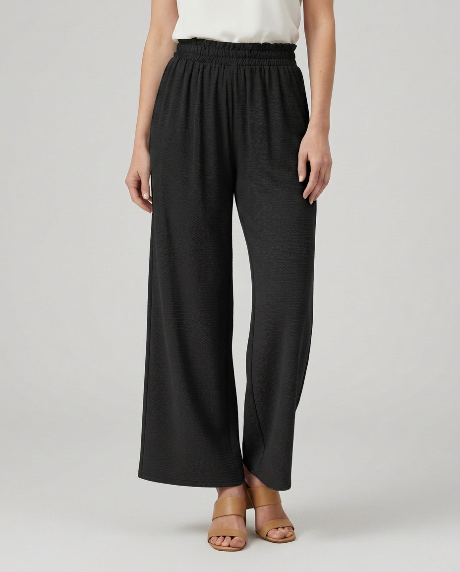Tami | Wide Leg Trousers with Elastic Waistband