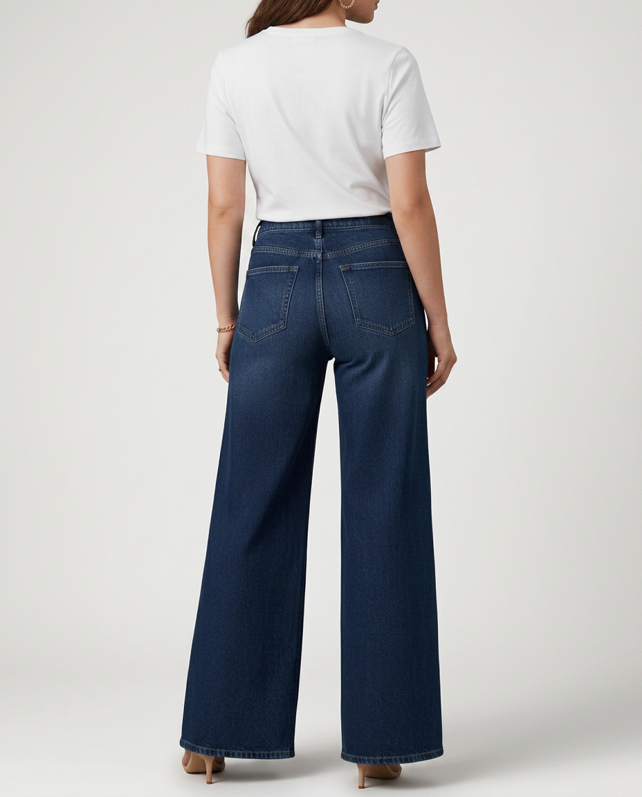 Lee | High Waist Wide Leg Denim Look Trousers