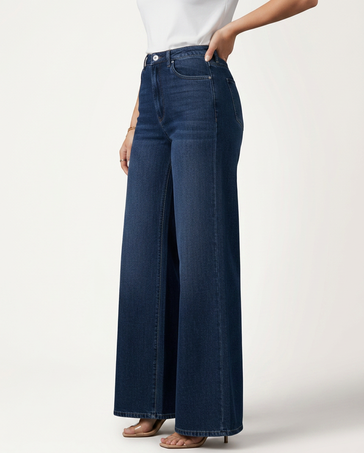 Lee | High Waist Wide Leg Denim Look Trousers